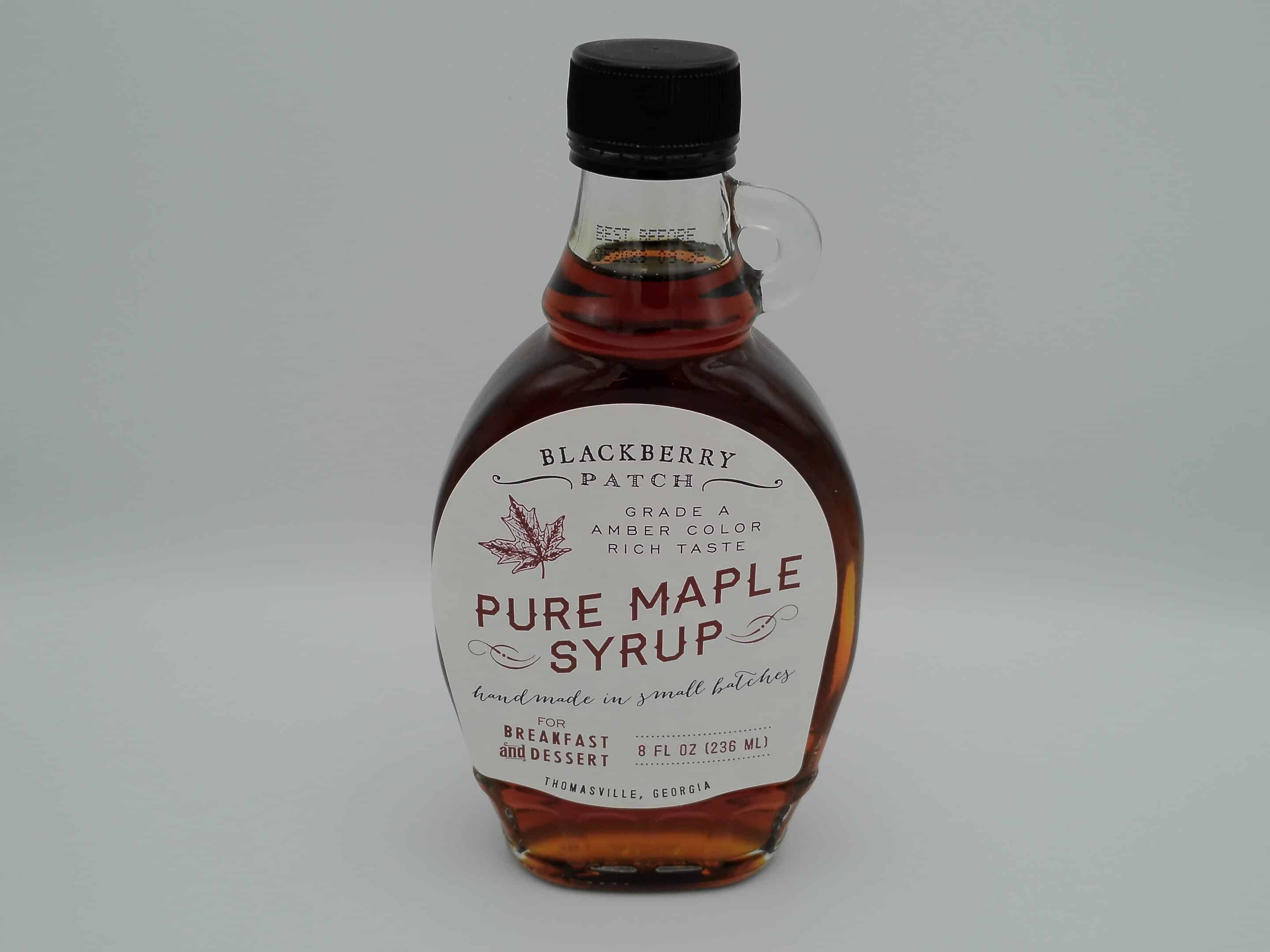 Bottle of Blackberry Patch's Pure Maple Syrup