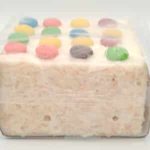 Chocolate Candy Buttons crispy cake from The Crispery