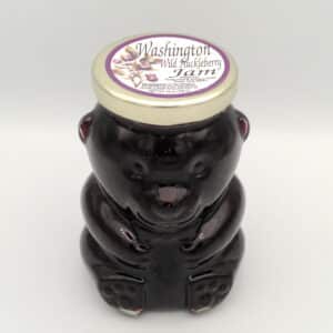 Bear shaped jar of Huckleberry People's Wild Huckleberry Jam